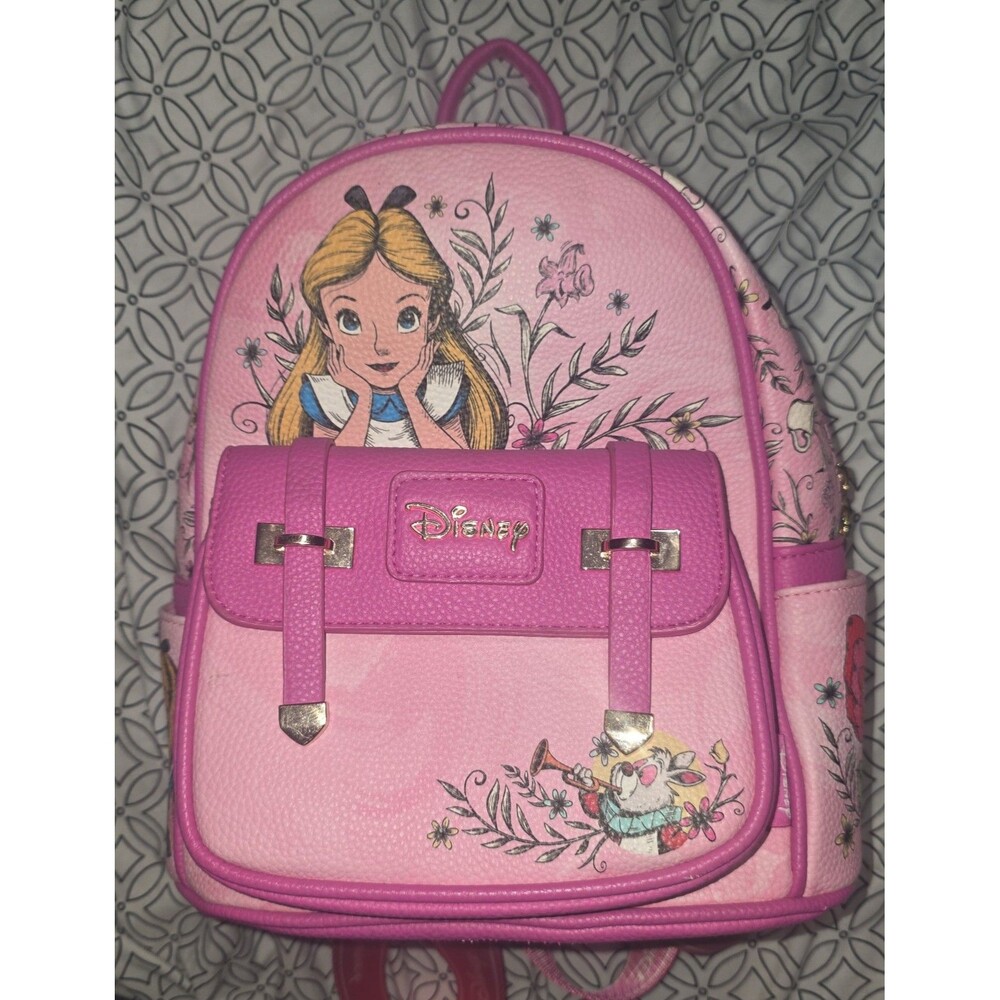 Disney Alice in Wonderland Pink mini Backpack bookbag purse bag tote!